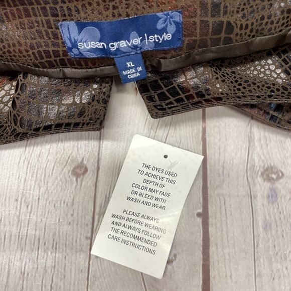 Susan Graver Women Full Zip Brown Jacket Size XL X-Large B334 -25 - Picture 7 of 16